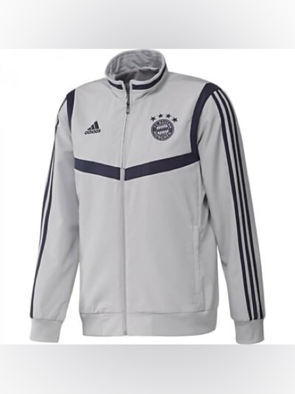 FC Bayern Munchen 2019-20 Pre-Match Jacket White Navy Telekom Qatar Size S NWT